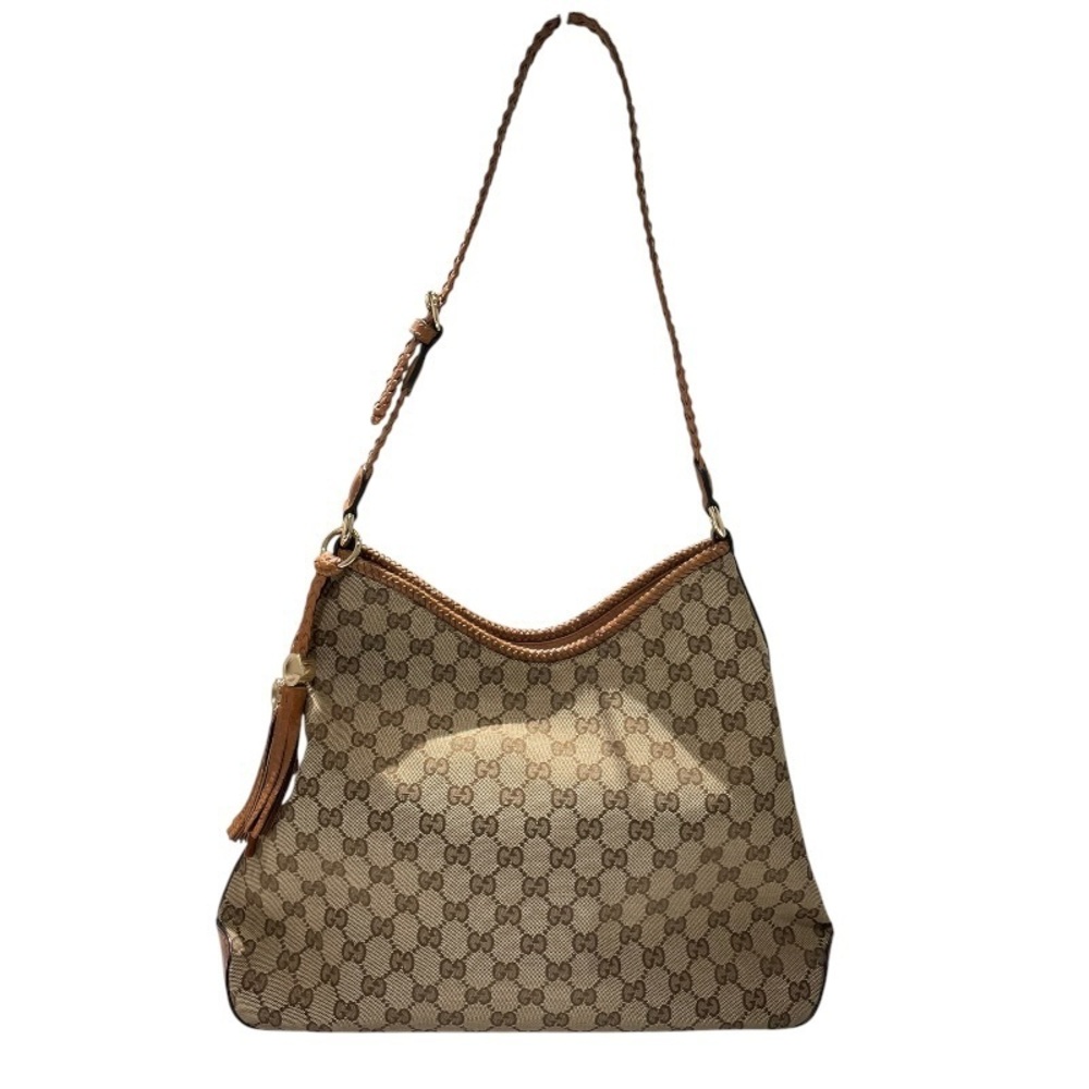 Gucci GG Canvas Hobo Bag Brown Shoulder